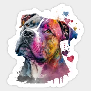 Valentines Pitbull art - Unleashing love, one wag at a time Sticker